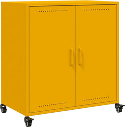 vidaXL - Dressoir - 68,5x39x72 - cm - staal - mosterdgeel