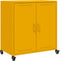 vidaXL - Dressoir - 68,5x39x72 - cm - staal - mosterdgeel