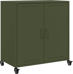 vidaXL - Dressoir - 68,5x39x72 - cm - staal - olijfgroen