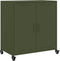 vidaXL - Dressoir - 68,5x39x72 - cm - staal - olijfgroen