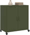 vidaXL - Dressoir - 68,5x39x72 - cm - staal - olijfgroen
