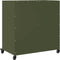 vidaXL - Dressoir - 68,5x39x72 - cm - staal - olijfgroen