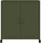 vidaXL - Dressoir - 68,5x39x72 - cm - staal - olijfgroen