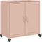 vidaXL - Dressoir - 68,5x39x72 - cm - staal - roze
