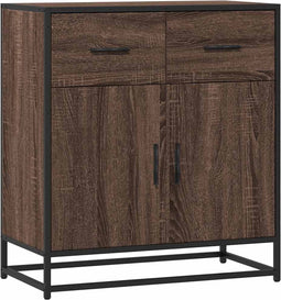 vidaXL - Dressoir - 68x35x76 - cm - bewerkt - hout - bruin - eikenkleur