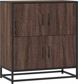 vidaXL - Dressoir - 68x35x76 - cm - bewerkt - hout - bruin - eikenkleur