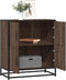 vidaXL - Dressoir - 68x35x76 - cm - bewerkt - hout - bruin - eikenkleur