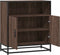 vidaXL - Dressoir - 68x35x76 - cm - bewerkt - hout - bruin - eikenkleur