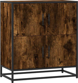 vidaXL - Dressoir - 68x35x76 - cm - bewerkt - hout - gerookt - eikenkleurig