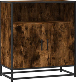 vidaXL - Dressoir - 68x35x76 - cm - bewerkt - hout - gerookt - eikenkleurig