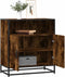 vidaXL - Dressoir - 68x35x76 - cm - bewerkt - hout - gerookt - eikenkleurig