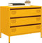 vidaXL - Dressoir - 68x39x58,5 - cm - koudgewalst - staal - mosterdgeel