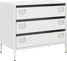 vidaXL - Dressoir - 68x39x58,5 - cm - koudgewalst - staal - wit