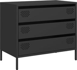 vidaXL - Dressoir - 68x39x58,5 - cm - koudgewalst - staal - zwart