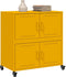 vidaXL - Dressoir - 68x39x72 - cm - staal - mosterdgeel