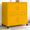vidaXL - Dressoir - 68x39x72 - cm - staal - mosterdgeel