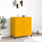 vidaXL - Dressoir - 68x39x72 - cm - staal - mosterdgeel