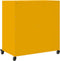 vidaXL - Dressoir - 68x39x72 - cm - staal - mosterdgeel