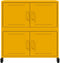 vidaXL - Dressoir - 68x39x72 - cm - staal - mosterdgeel