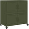 vidaXL - Dressoir - 68x39x72 - cm - staal - olijfgroen