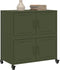 vidaXL - Dressoir - 68x39x72 - cm - staal - olijfgroen