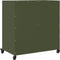 vidaXL - Dressoir - 68x39x72 - cm - staal - olijfgroen