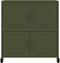 vidaXL - Dressoir - 68x39x72 - cm - staal - olijfgroen