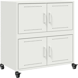 vidaXL - Dressoir - 68x39x72 - cm - staal - wit