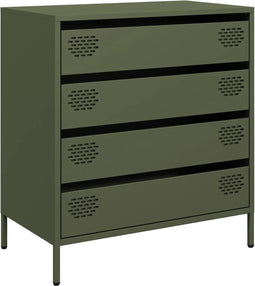 vidaXL - Dressoir - 68x39x73,5 - cm - koudgewalst - staal - olijfgroen