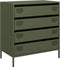 vidaXL - Dressoir - 68x39x73,5 - cm - koudgewalst - staal - olijfgroen
