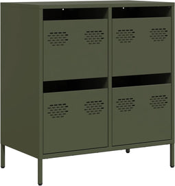 vidaXL - Dressoir - 68x39x73,5 - cm - koudgewalst - staal - olijfgroen