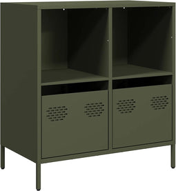 vidaXL - Dressoir - 68x39x73,5 - cm - koudgewalst - staal - olijfgroen