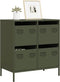 vidaXL - Dressoir - 68x39x73,5 - cm - koudgewalst - staal - olijfgroen