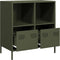 vidaXL - Dressoir - 68x39x73,5 - cm - koudgewalst - staal - olijfgroen