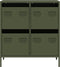 vidaXL - Dressoir - 68x39x73,5 - cm - koudgewalst - staal - olijfgroen