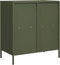 vidaXL - Dressoir - 68x39x73,5 - cm - koudgewalst - staal - olijfgroen