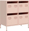 vidaXL - Dressoir - 68x39x73,5 - cm - koudgewalst - staal - roze
