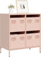 vidaXL - Dressoir - 68x39x73,5 - cm - koudgewalst - staal - roze