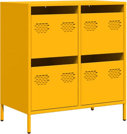 vidaXL - Dressoir - 68x39x73,5 - cm - koudgewalst - staal - mosterdgeel
