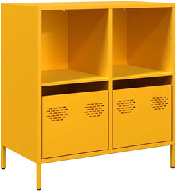 vidaXL - Dressoir - 68x39x73,5 - cm - koudgewalst - staal - mosterdgeel