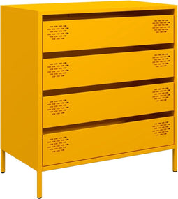 vidaXL - Dressoir - 68x39x73,5 - cm - koudgewalst - staal - mosterdgeel