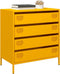 vidaXL - Dressoir - 68x39x73,5 - cm - koudgewalst - staal - mosterdgeel