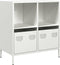vidaXL - Dressoir - 68x39x73,5 - cm - koudgewalst - staal - wit