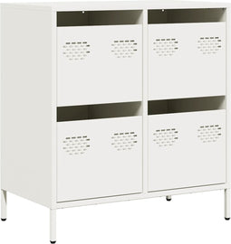 vidaXL - Dressoir - 68x39x73,5 - cm - koudgewalst - staal - wit