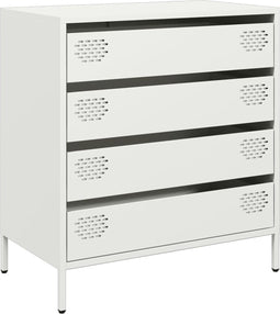 vidaXL - Dressoir - 68x39x73,5 - cm - koudgewalst - staal - wit