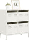 vidaXL - Dressoir - 68x39x73,5 - cm - koudgewalst - staal - wit