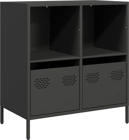 vidaXL - Dressoir - 68x39x73,5 - cm - koudgewalst - staal - zwart