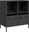 vidaXL - Dressoir - 68x39x73,5 - cm - koudgewalst - staal - zwart