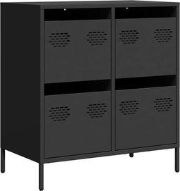 vidaXL - Dressoir - 68x39x73,5 - cm - koudgewalst - staal - zwart