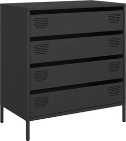 vidaXL - Dressoir - 68x39x73,5 - cm - koudgewalst - staal - zwart